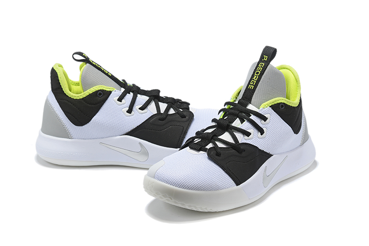 2019 Men Nike Paul George 3 White Black Green Shoes